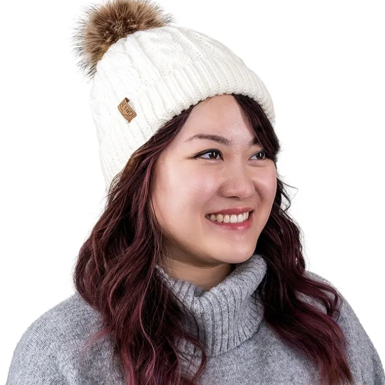 Adult Cable Knit Beanies | Cream