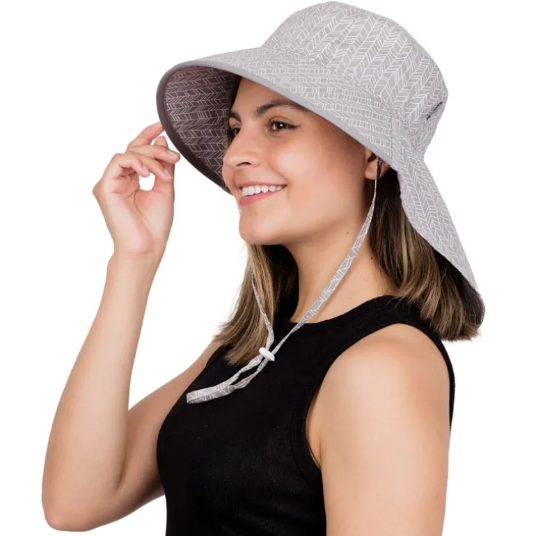 Adult Cotton Adventure Hats | Grey Herringbone