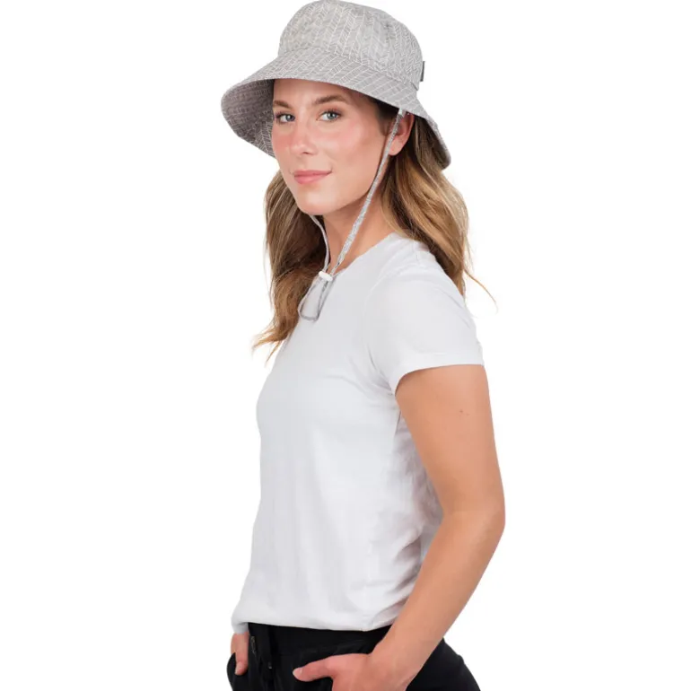 Adult Cotton Bucket Hats | Grey Herringbone