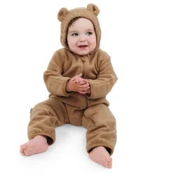 Baby Fleece Bunting Suit | Soft Brown