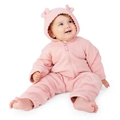 Baby Fleece Bunting Suit | Dusty Pink
