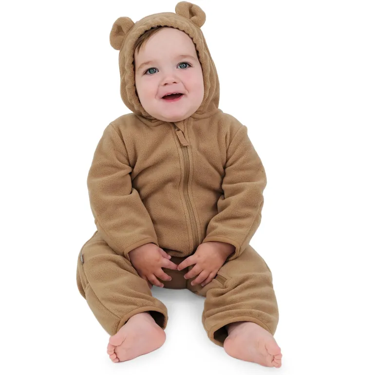 Baby Fleece Bunting Suit | Soft Brown