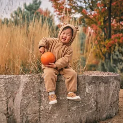 Baby Fleece Bunting Suit | Soft Brown