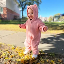 Baby Fleece Bunting Suit | Dusty Pink