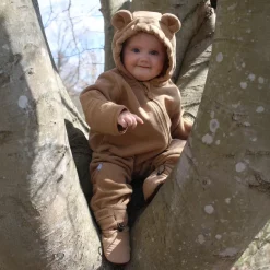 Baby Fleece Bunting Suit | Soft Brown