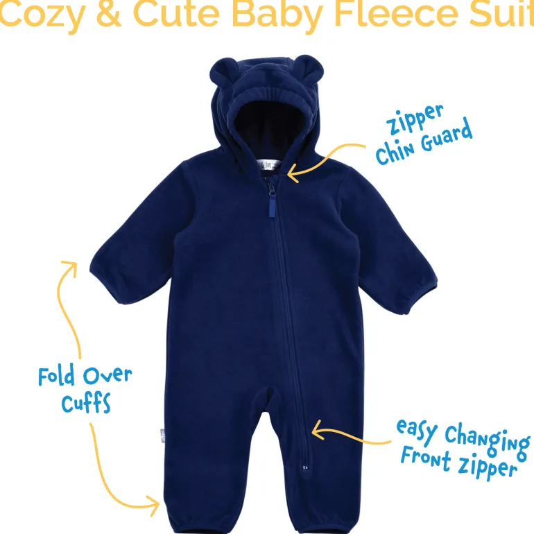 Baby Fleece Bunting Suit | Stormy Blue