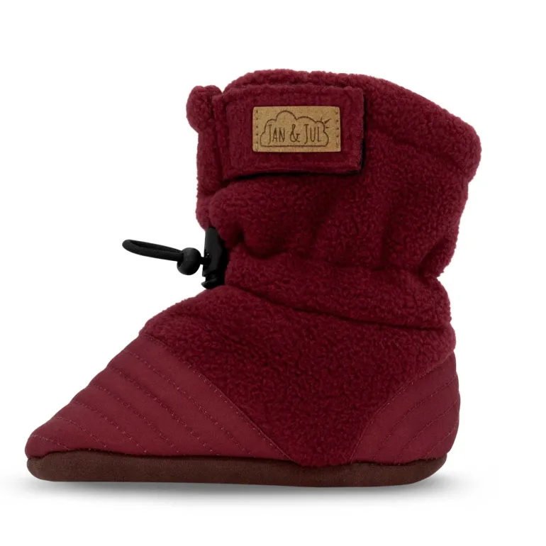 Baby Stay-Put Cozy Booties | Maroon
