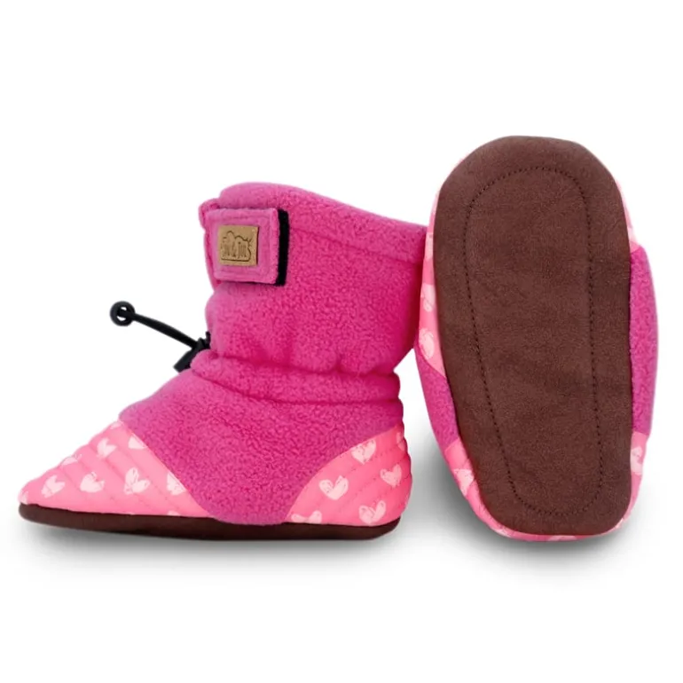 Baby Stay-Put Cozy Booties | Hearts