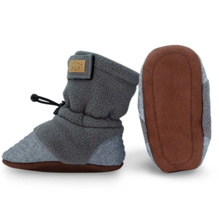 Baby Stay-Put Cozy Booties | Heather Grey
