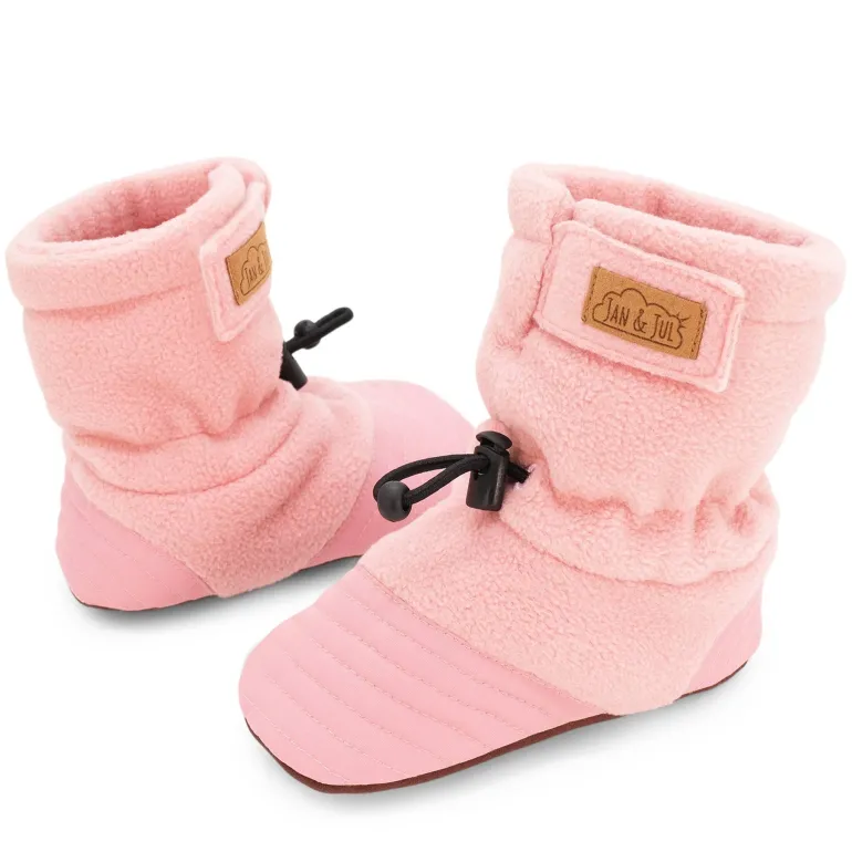 Baby Stay-Put Cozy Booties | Dusty Pink