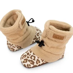 Baby Stay-Put Cozy Booties | Leopard