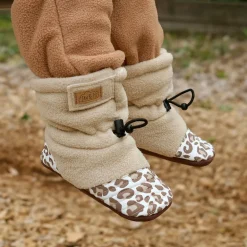 Baby Stay-Put Cozy Booties | Leopard