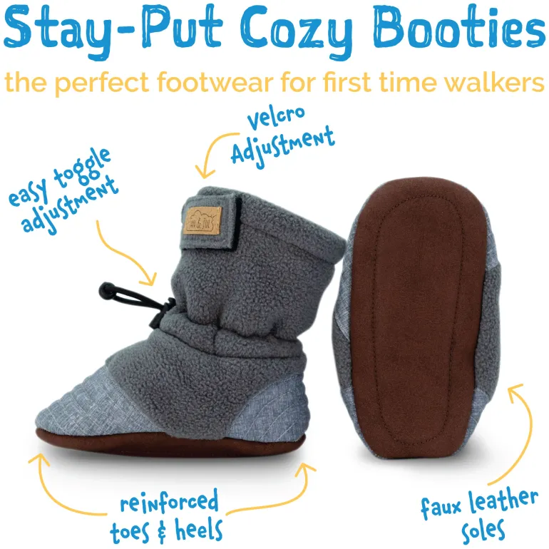 Baby Stay-Put Cozy Booties | Navy