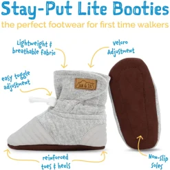 Baby Stay-Put Lite Booties | Pebble Grey