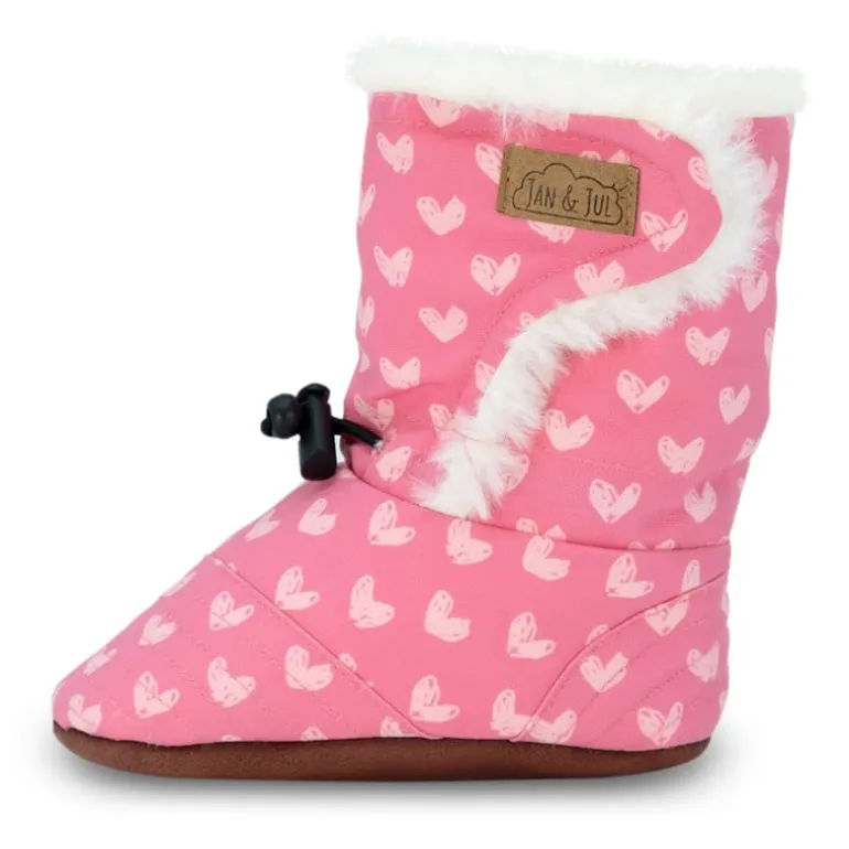 Baby Stay-Put Winter Booties | Hearts