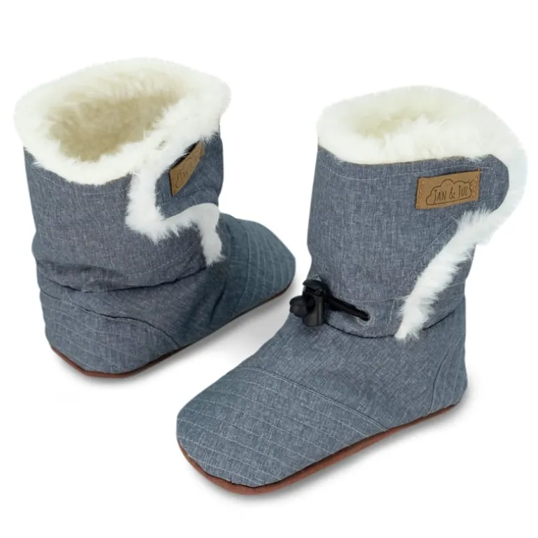 Baby Stay-Put Winter Booties | Heather Grey