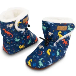 Baby Stay-Put Winter Booties | Space Dinos