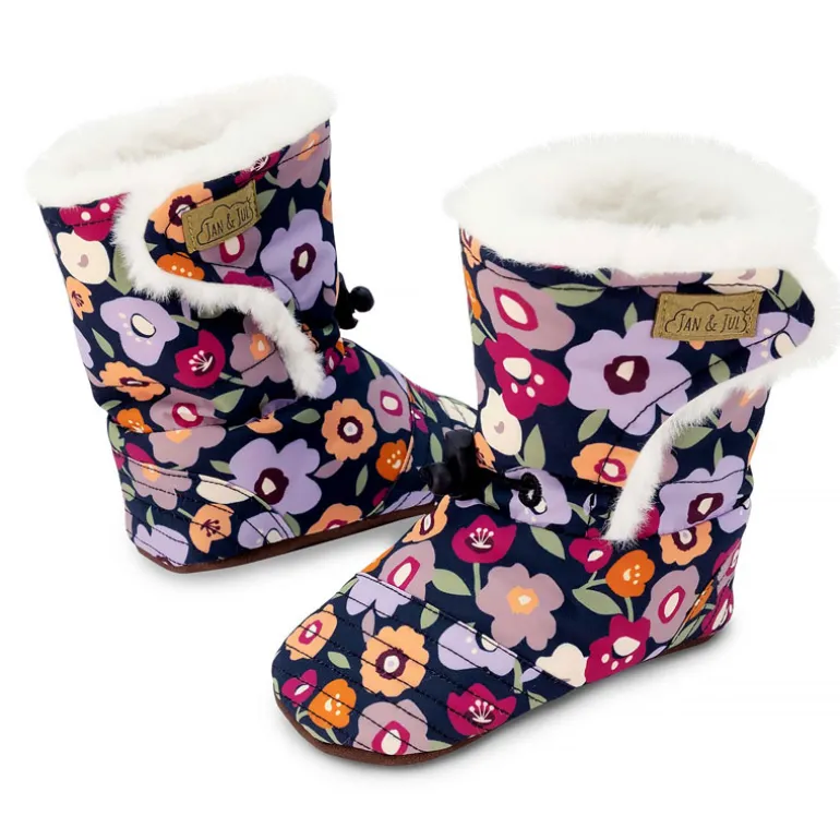 Baby Stay-Put Winter Booties | Winter Flowers