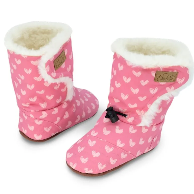 Baby Stay-Put Winter Booties | Hearts