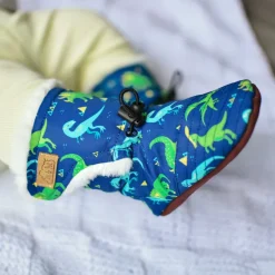 Baby Stay-Put Winter Booties | Space Dinos