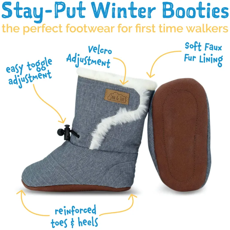 Baby Stay-Put Winter Booties | Winter Flowers