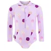 Girls One Piece UV Swimsuit | Lavender Ice Cream