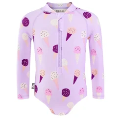 Girls One Piece UV Swimsuit | Lavender Ice Cream