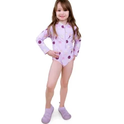 Girls One Piece UV Swimsuit | Lavender Ice Cream