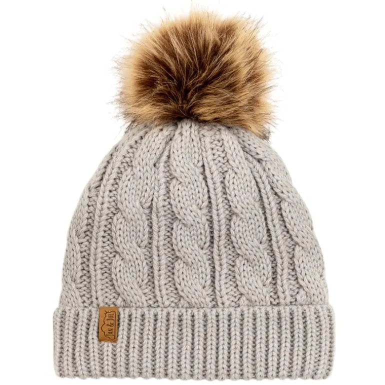 Kids Cable Knit Beanies | Grey
