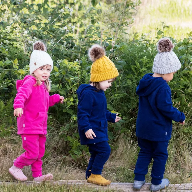Kids Cable Knit Beanies | Cream