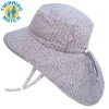 Kids Cotton Adventure Hats | Grey Herringbone