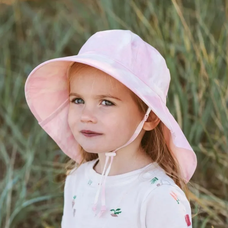 Kids Cotton Adventure Hats | Pink Tie-Dye