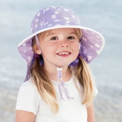 Kids Cotton Adventure Hats | Purple Daisy
