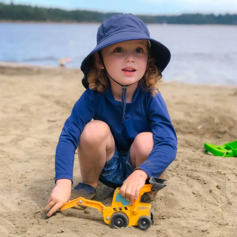 Kids Cotton Adventure Hats | Navy with Navy Trim