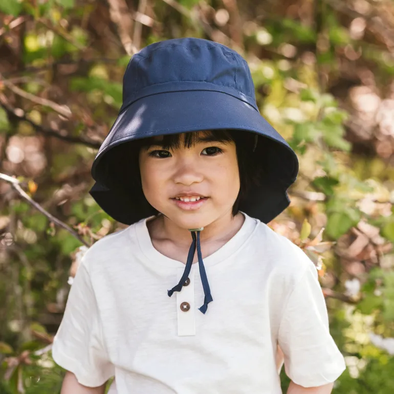 Kids Cotton Adventure Hats | Navy with Navy Trim