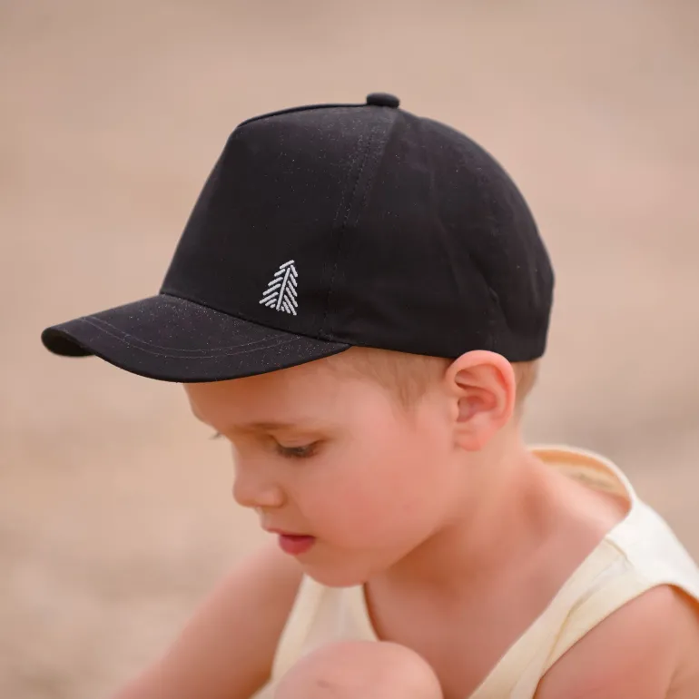 Kids Cotton Baseball Caps | Black