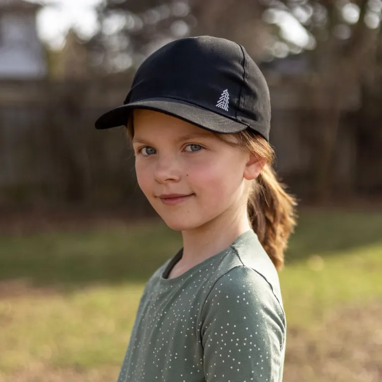 Kids Cotton Baseball Caps | Black