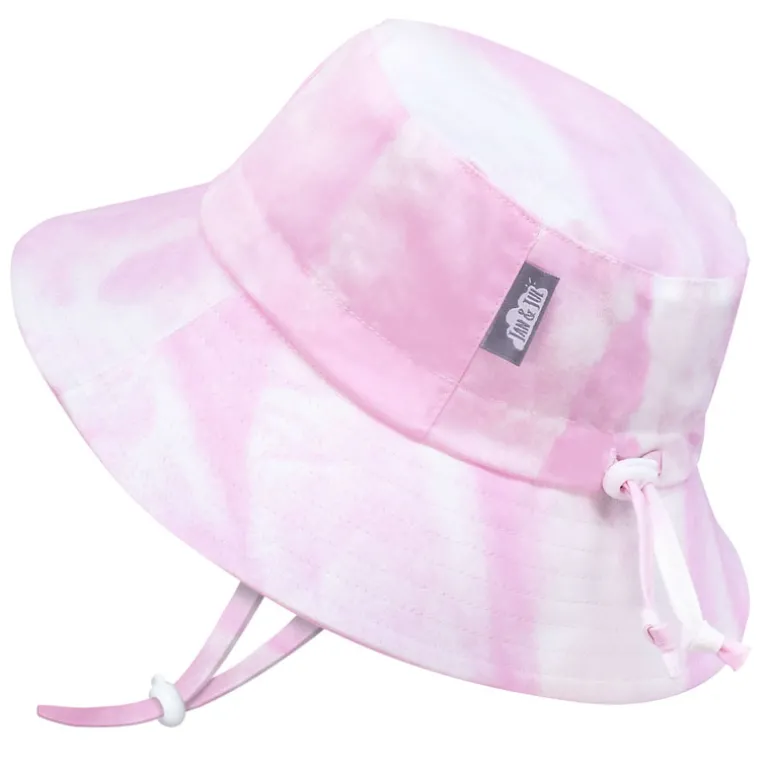 Kids Cotton Bucket Hats | Pink Tie-Dye