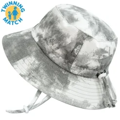 Kids Cotton Bucket Hats | Black Tie-Dye