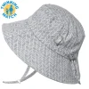 Kids Cotton Bucket Hats | Grey Herringbone