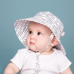 Kids Cotton Bucket Hats | White Waves