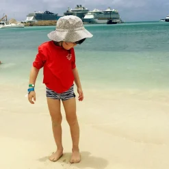 Kids Cotton Bucket Hats | Grey Herringbone