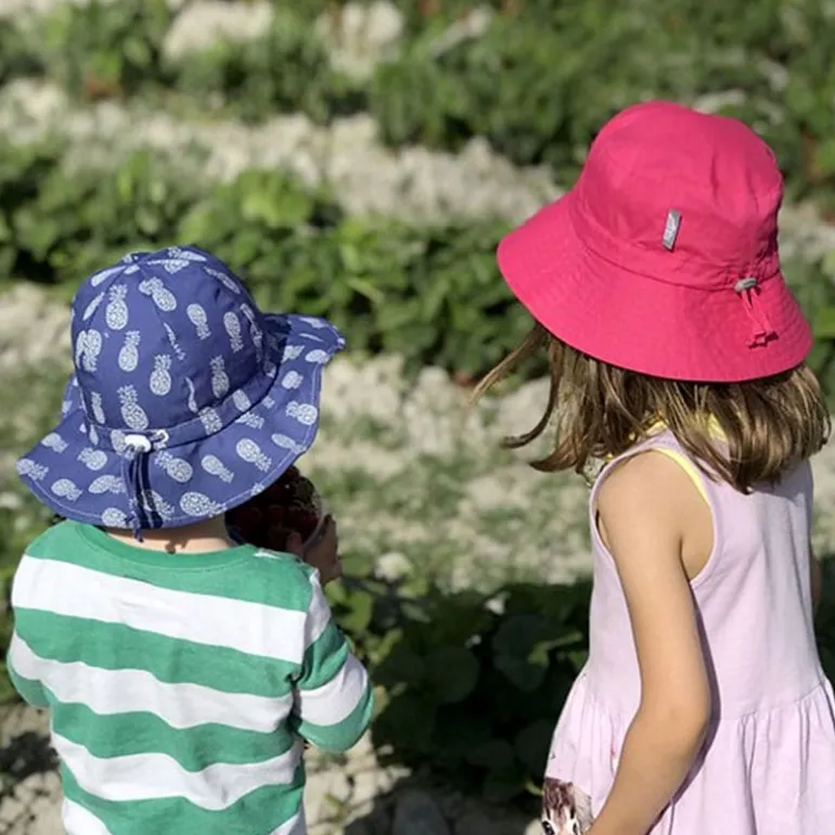 Kids Cotton Bucket Hats | Hot Pink