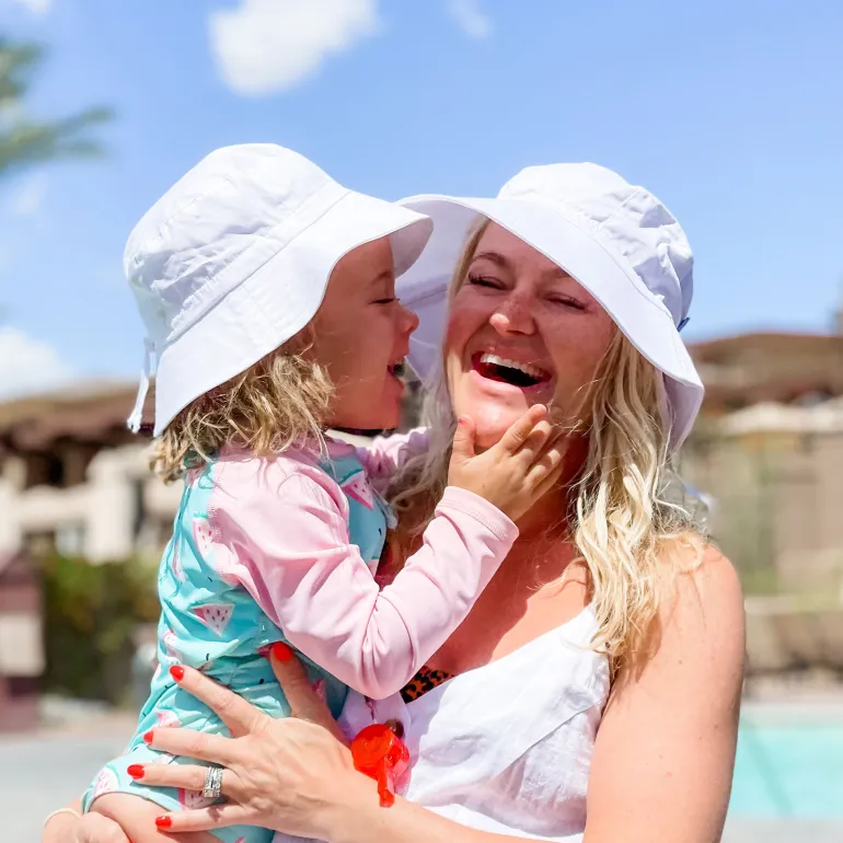Kids Cotton Bucket Hats | White