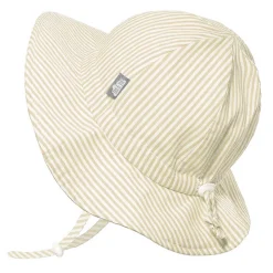 Kids Cotton Floppy Hats | Beige Stripes