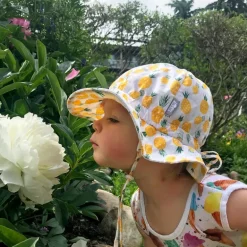 Kids Cotton Floppy Hats | Yellow Pineapple