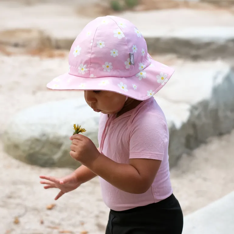 Kids Cotton Floppy Hats | Pink Daisy
