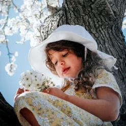 Kids Cotton Floppy Hats | White