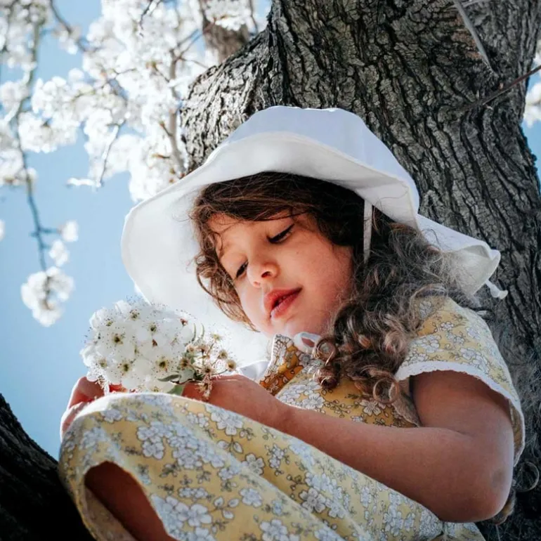 Kids Cotton Floppy Hats | White