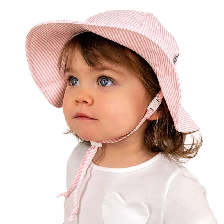 Kids Cotton Floppy Hats | Pink Stripes
